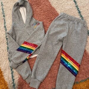 Girls Rainbow Sweatshirt Set
